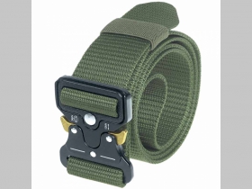 Vojensk&yacute; taktick&yacute; opasok olivovo zelen&yacute; s kovovou r&yacute;chlozap&iacute;nacou prackou univerz&aacute;lna veľkosť, max.dĺžka 115cm